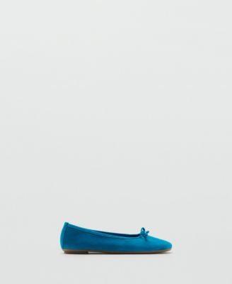 Women's Bow Suede Ballerinas Shoes