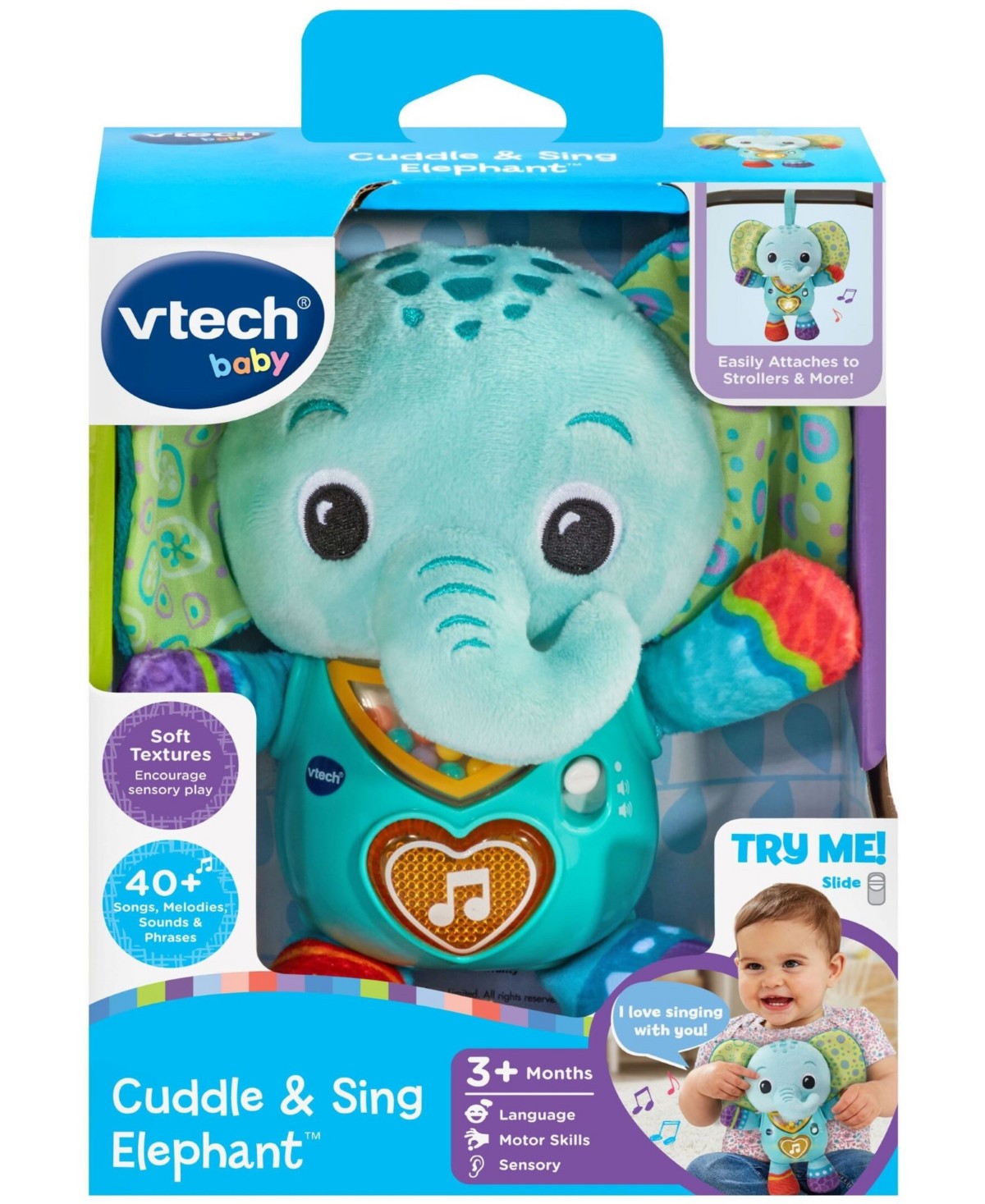 Детские мягкие игрушки VTech Baby Cuddle and Sing Elephant Toy — фото 3