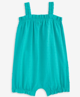 First Impressions Baby Girls Clip-Dot Cotton Tank Sunsuit Exclusively at Macys - Jade Jewel 6$