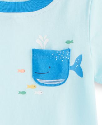 Baby Boys Whale Graphic Pocket T-Shirt