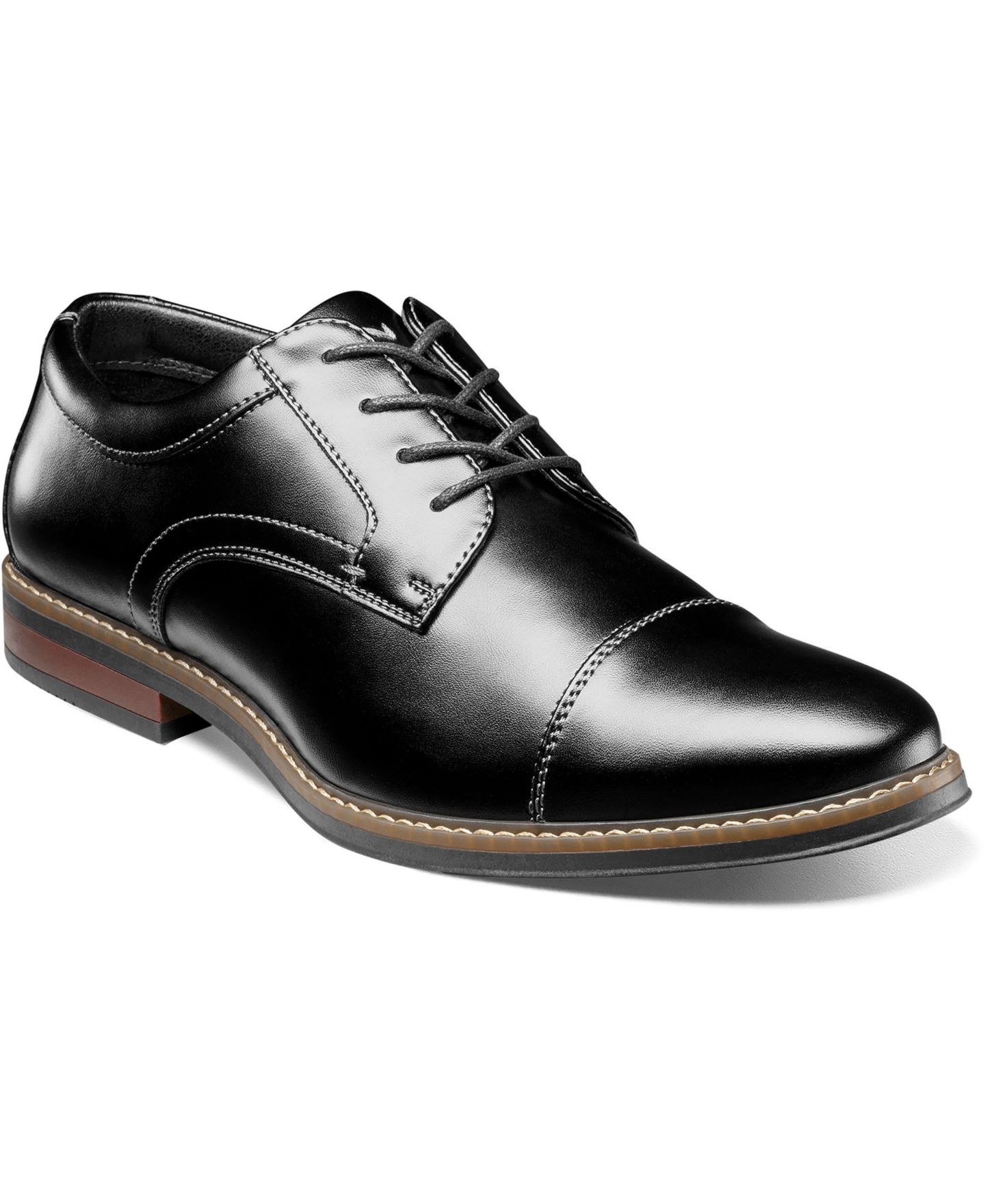 Мужские туфли Nunn Bush Carmelo Cap Toe Oxford, цвет: Чёрный — фото 1