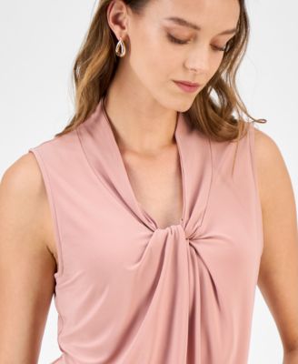 Women's Twisted V-Neck Sleeveless Top