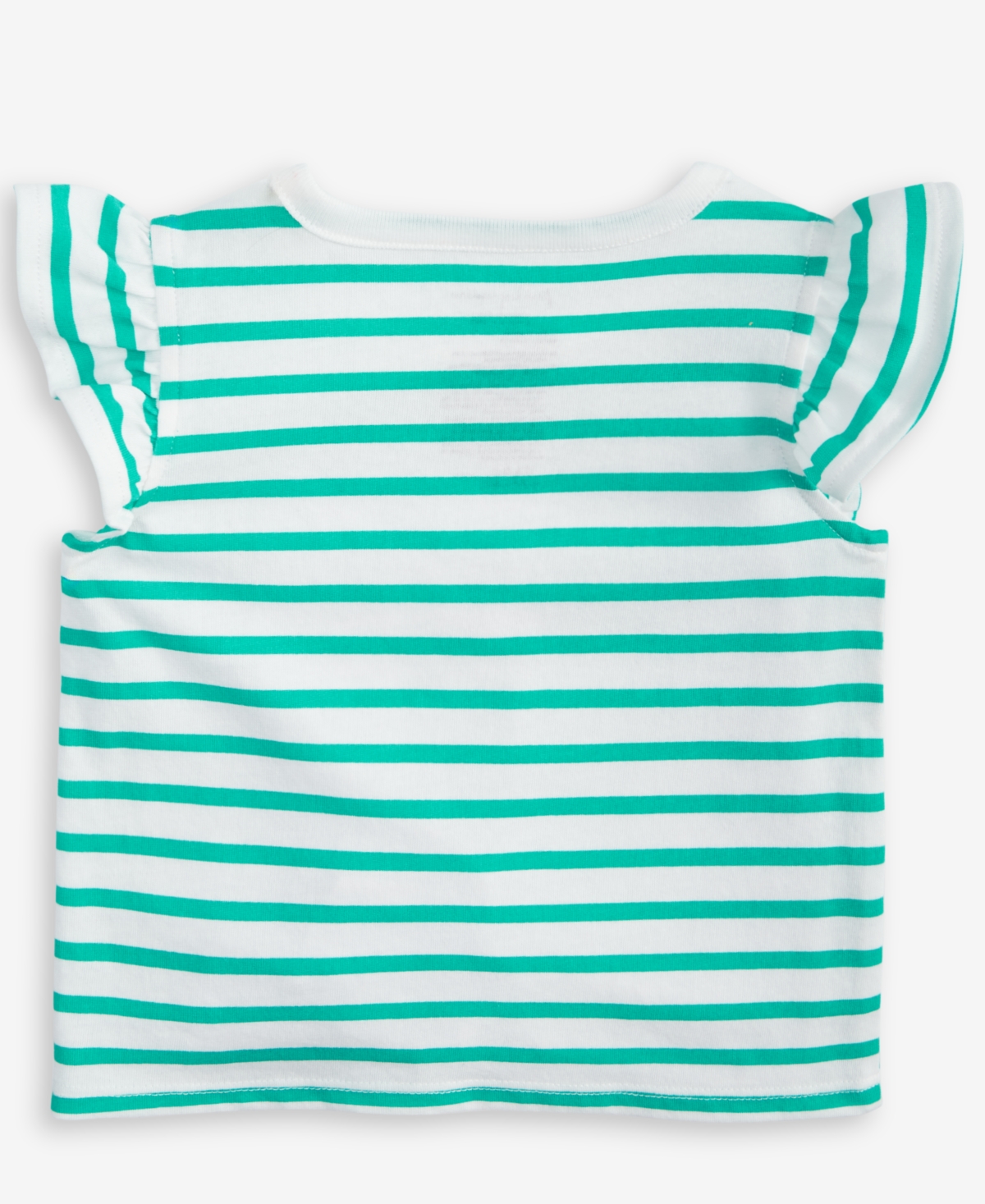 First Impressions Baby Girls Flamingo Graphic Striped Flutter-sleeve T-shirt, Exclusively At Macy's