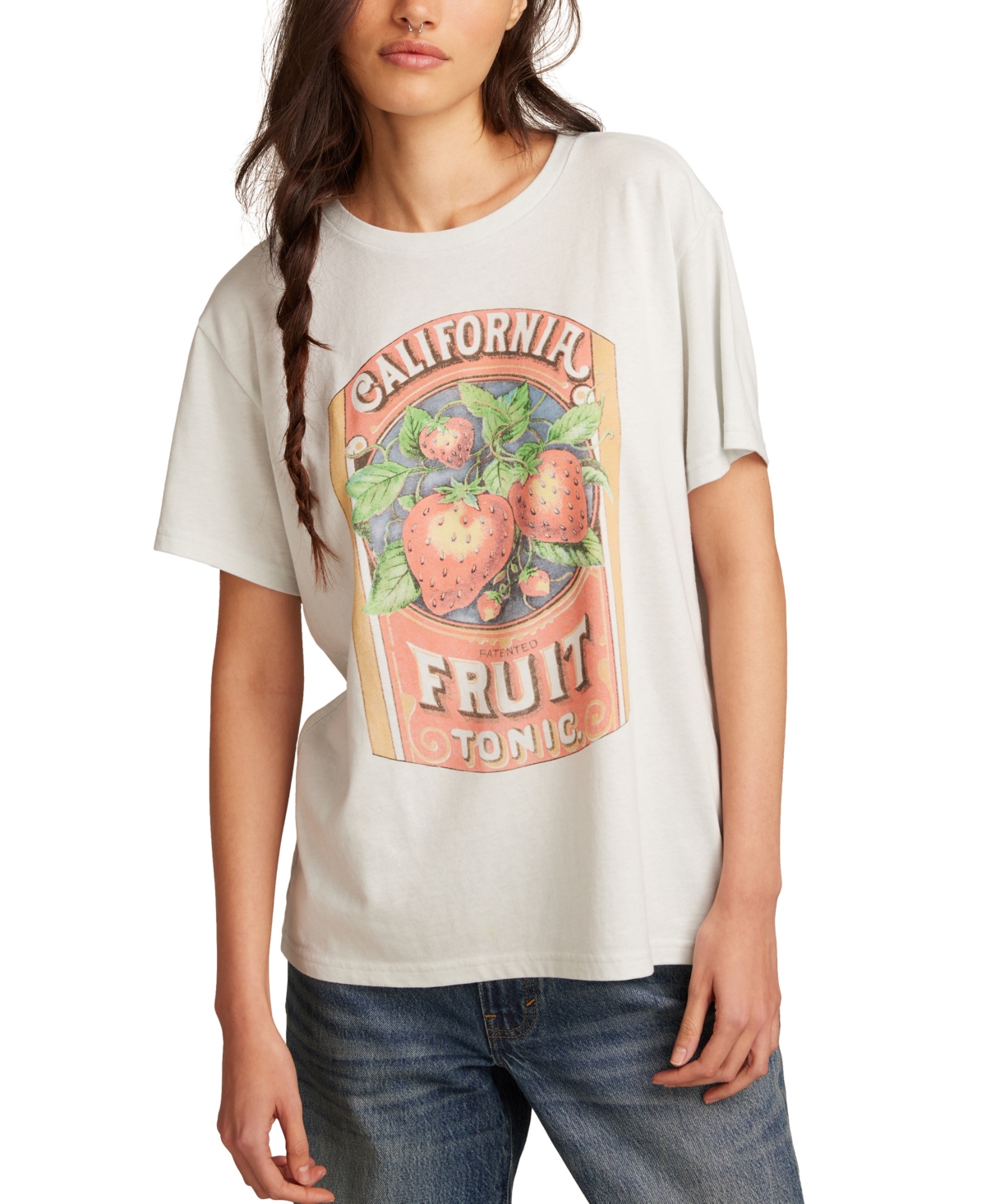 Women's California Fruit Graphic-Print Boyfriend Tee - Skywriting