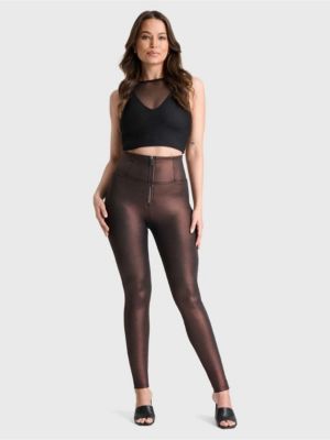 Women's Metallic High-Rise Sculpting Skinny Pants