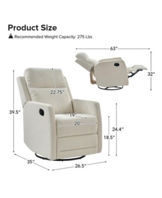 Coral Modern Ergonomic Swivel Rocker Manual Recliner