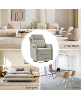 Coral Modern Ergonomic Swivel Rocker Manual Recliner