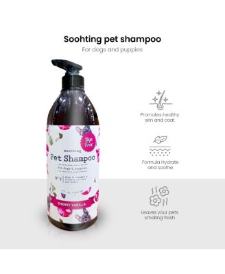 Soothing Pet Shampoo for Dogs & Puppies – Cherry Vanilla Scent, Aloe & Vitamin E, Gentle & Moisturizing Formula