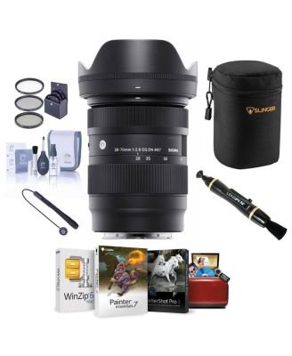 28-70mm f/2.8 DG DN Contemporary Lens for L Mount, Bundle with Corel Mac Software Suite, 67mm Filter Kit, Lens Pouch, Lens Cleaner, Cleaning