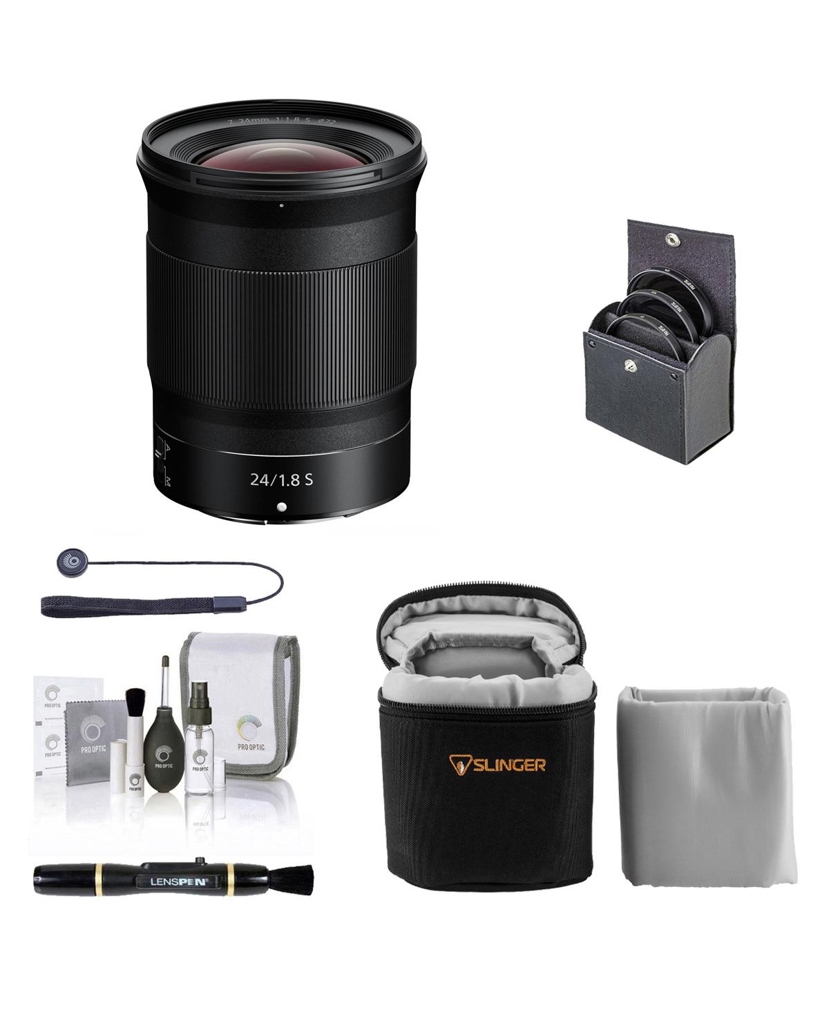 Nikon Nikkor Z 24mm f/1.8 S Lens, Bundle with ProOptic 72mm Filter Kit, Soft Lens Case, Lens Cleaner, Cleaning Kit, Universal Lens Cap Tether