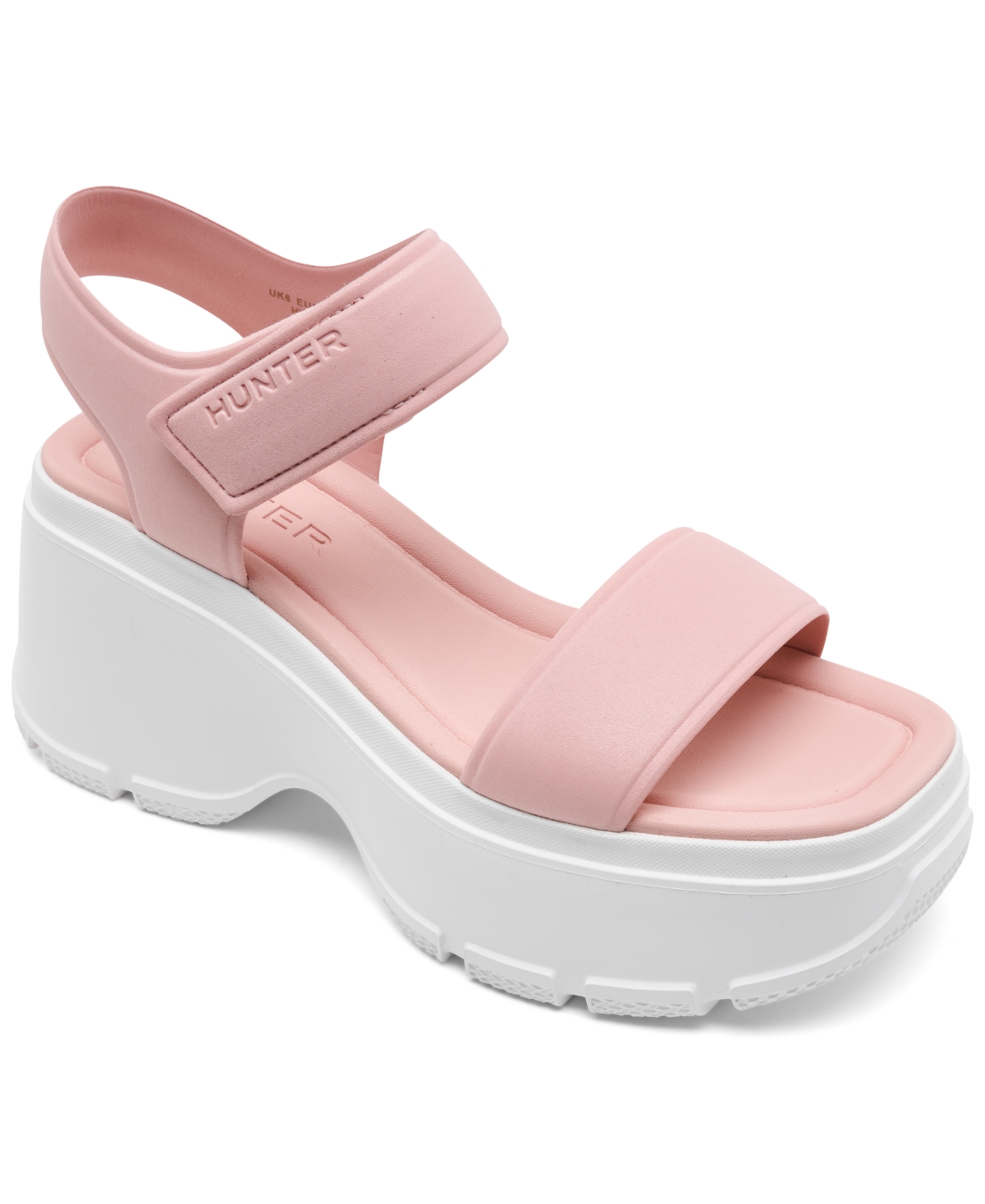 Hunter Women's Abel Square Toe Wedge Casual Sandals From Finish Line In Light Pink