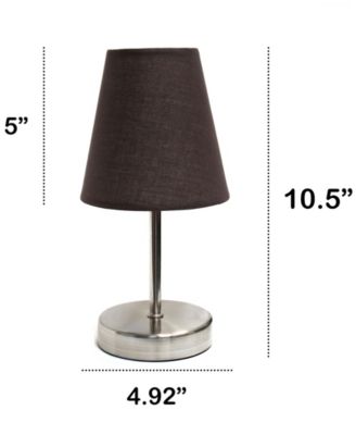 10.5" Metal Iconic Duo Mini Sand Nickel Table Lamp Set