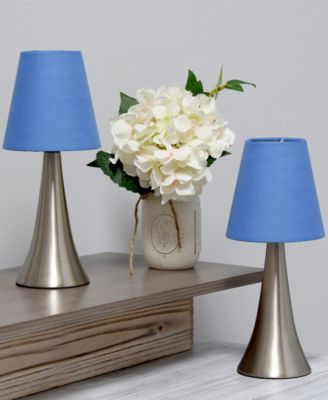 11.42" Metal Chic and Contemporary Duo Mini Touch Table Lamp Set