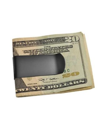 Set of 2 Large Wide Strong Money Clip Card Holder Black Gold Stainless Steel