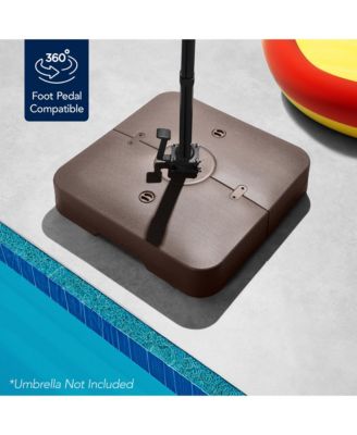 330lb Capacity Fillable Heavy-Duty Outdoor Cantilever Umbrella Base w/ Easy-Fill Spouts