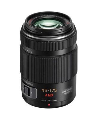 LUMIX G X Vario PZ 45-175mm f/4.0-5.6 Aspherical Lens for Micro Four Thirds, Black, Bundle with Tiffen 46mm UV Filter, Lens Cap Tether,