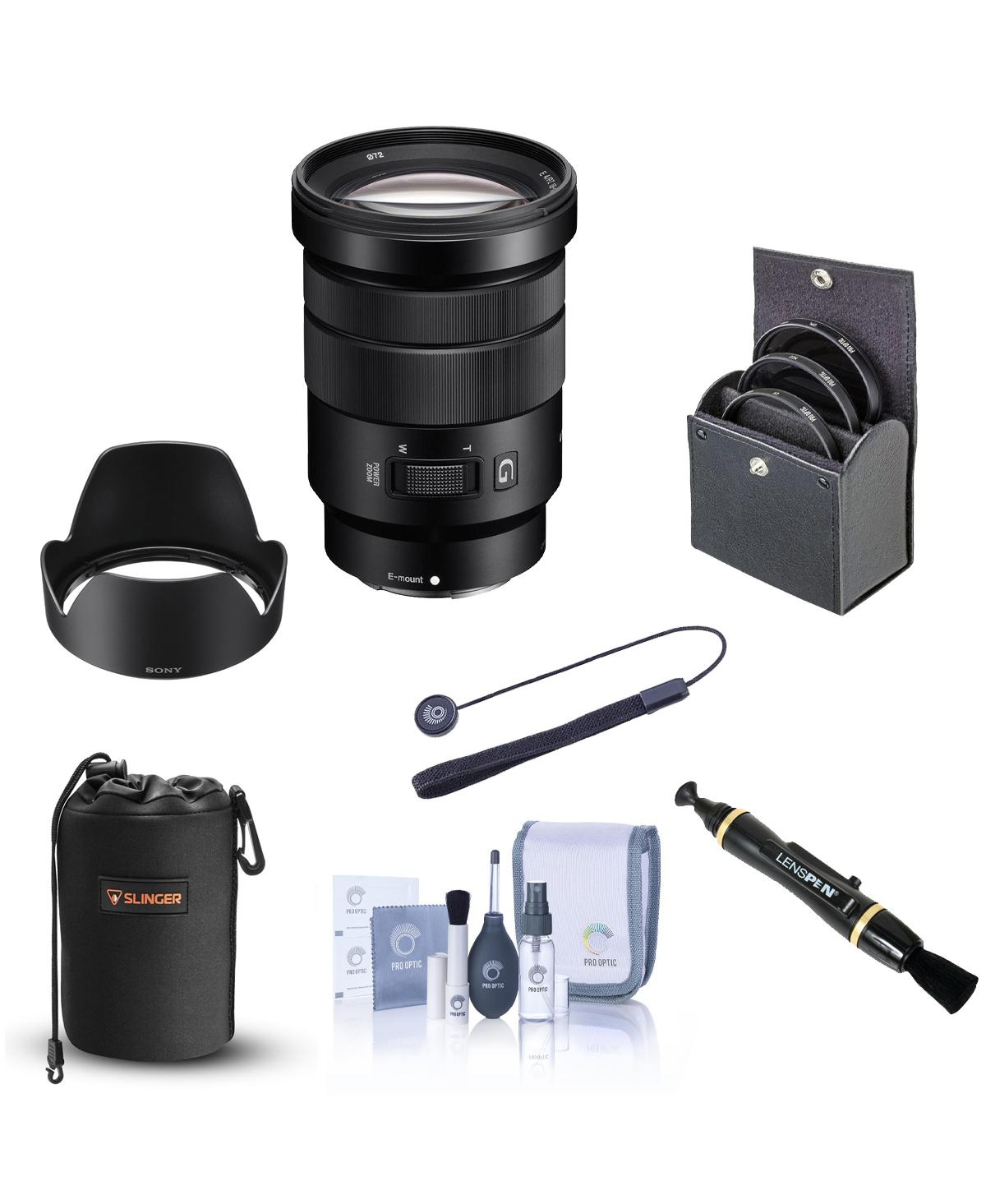 Sony E Pz 18-105mm f/4.0 G Oss Lens for Sony E, Bundle with ProOptic 72mm Filter Kit, Lens Pouch, Lens Cleaner, Cleaning Kit, Lens Cap Tether