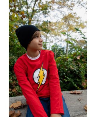 Little Boys Batman Superman The Flash 3 Pack Hang down Long Sleeve T-Shirts