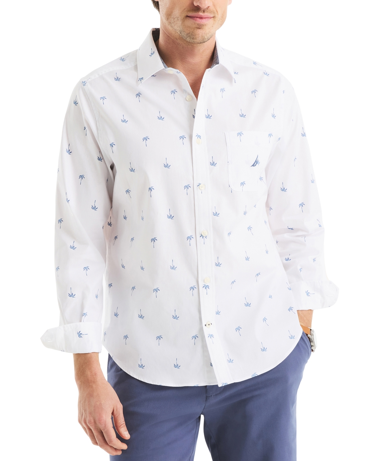 Nautica Men's Classic-fit Printed Button-down Shirt