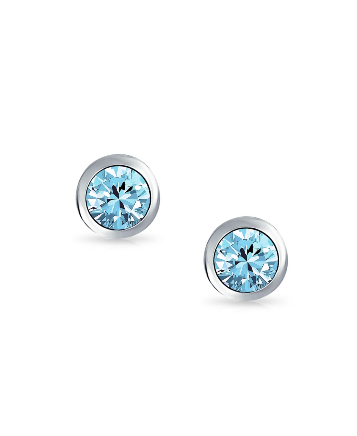 Bling Jewelry Set of 2 Simple Martini Bezel Cz Stud Earrings Gold Plated Sterling Silver