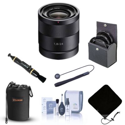Sonnar T E 24mm f/1.8 ZA Lens for Sony E, Bundle with ProOptic 49mm Filter Kit, Lens Pouch, Lens Wrap, Cleaning Kit, Lens Cleaner, Cap Tether