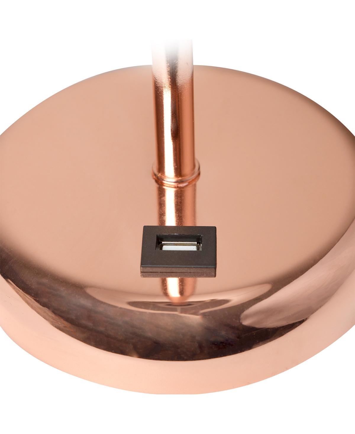 Creekwood Home 19.5" Metal Oslo Contemporary Bedside Duo Table Lamp Set In Rose Gold,white Shade