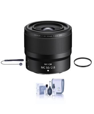 NIKKOR Z MC 50mm f/2.8 Lens, Bundle with ProOptic Pro Digital 46mm UV Filter, Cleaning Kit, Lens Cap Tether