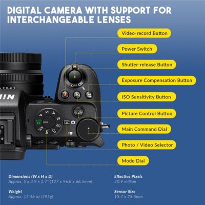 Z50II Mirrorless Camera, Bundle with 128GB Memory Card, EN-EL25 Battery and Shoulder Bag