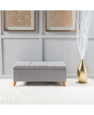 Upholstered Storage Ottoman Bench with Lift-Top, Padded Seat, and Hidden Compartment for Living Room or Office-The Pop Home