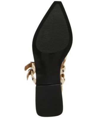 Steve Madden ポイントトゥ スリングバック Galanti フラット GALANTI Black Patent Women's Pointed-Toe Moto Slingback Flat