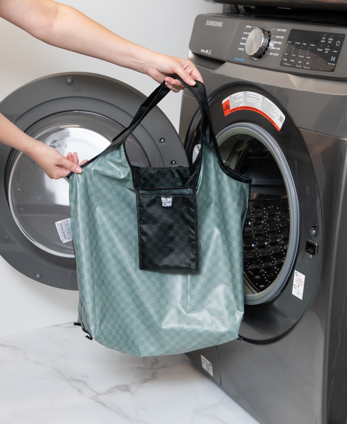 Bumkins Printed Packable Tote Bag In Black