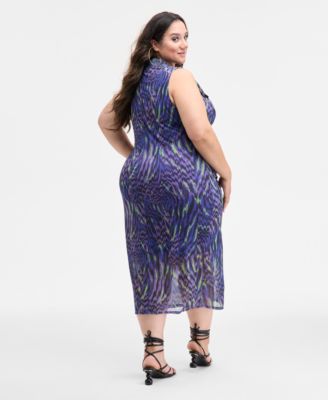 Trendy Plus Size Ombré Ruched Bodycon Dress