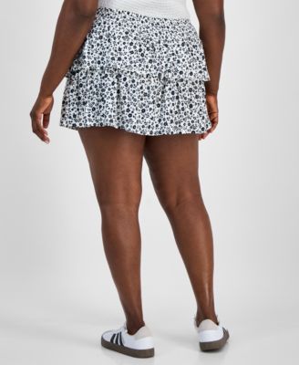 Trendy Plus Size Tiered Mini Skort