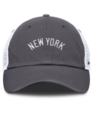 Men's Gray New York Yankees Wordmark Club Adjustable Trucker Hat