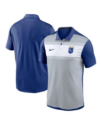 Nike - Men's White/Royal Kansas City Royals Vapor Striped Performance Polo
