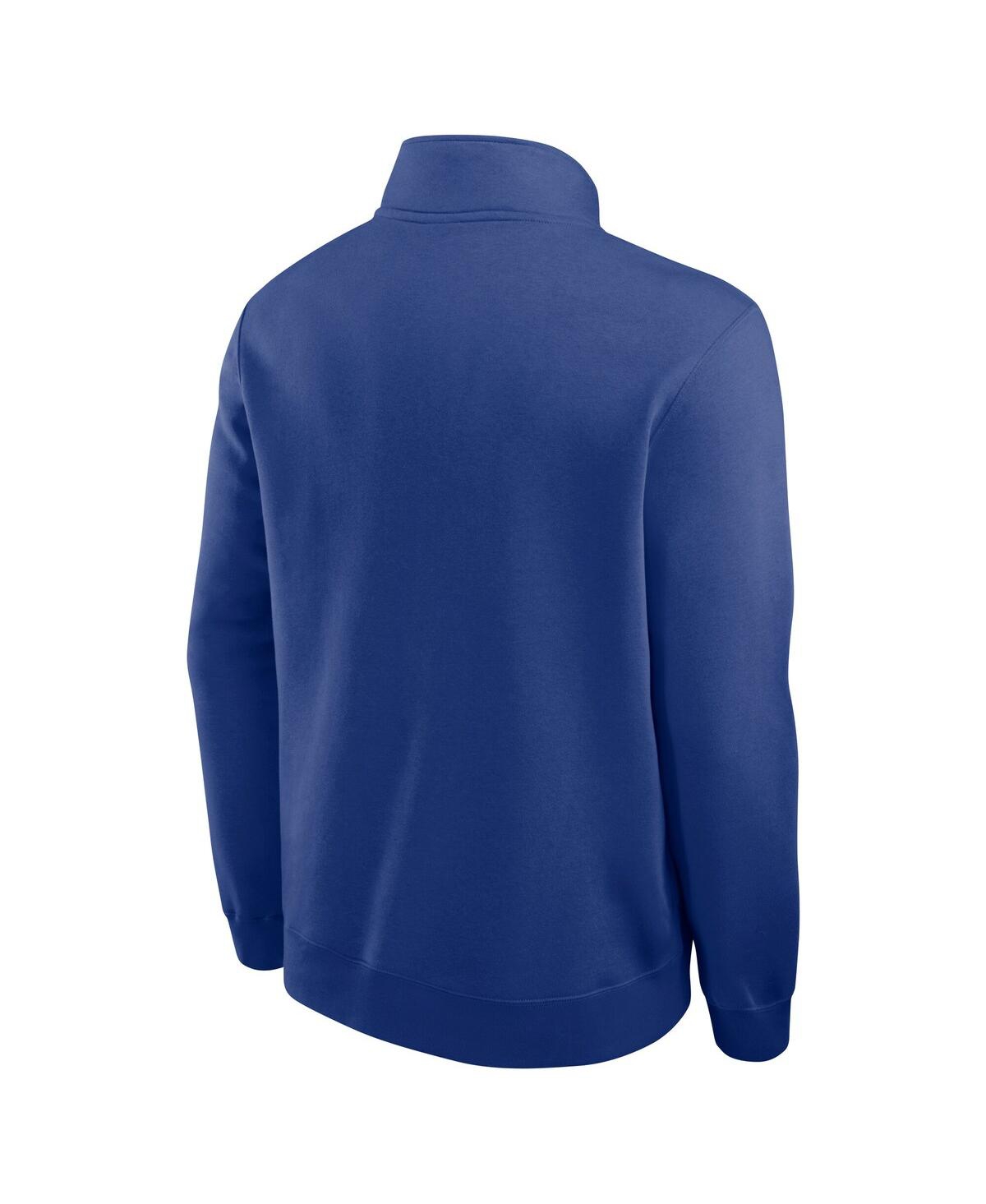 Nike Men's Royal Brooklyn Dodgers Cooperstown Collection Fleece Half-zip Pullover Sweatshirt In Blue