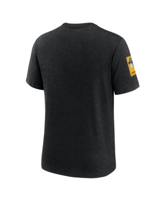 Men's Heather Black Pittsburgh Pirates Cooperstown Collection Eras Tri-Blend T-Shirt