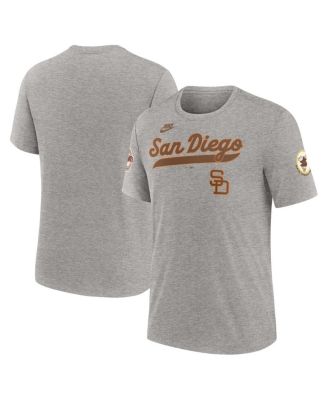 Nike - Men's Heather Gray San Diego Padres Cooperstown Collection Eras Tri-Blend T-Shirt