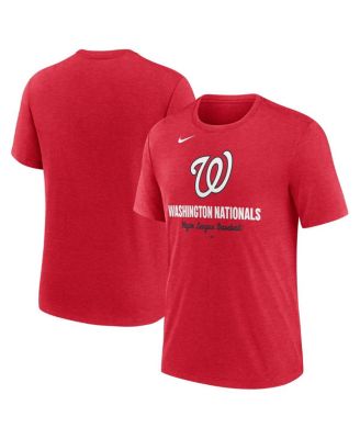 Nike - Men's Heather Red Washington Nationals Logo Tri-Blend T-Shirt