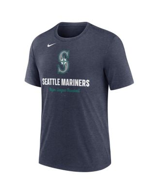 Men's Heather Navy Seattle Mariners Logo Tri-Blend T-Shirt