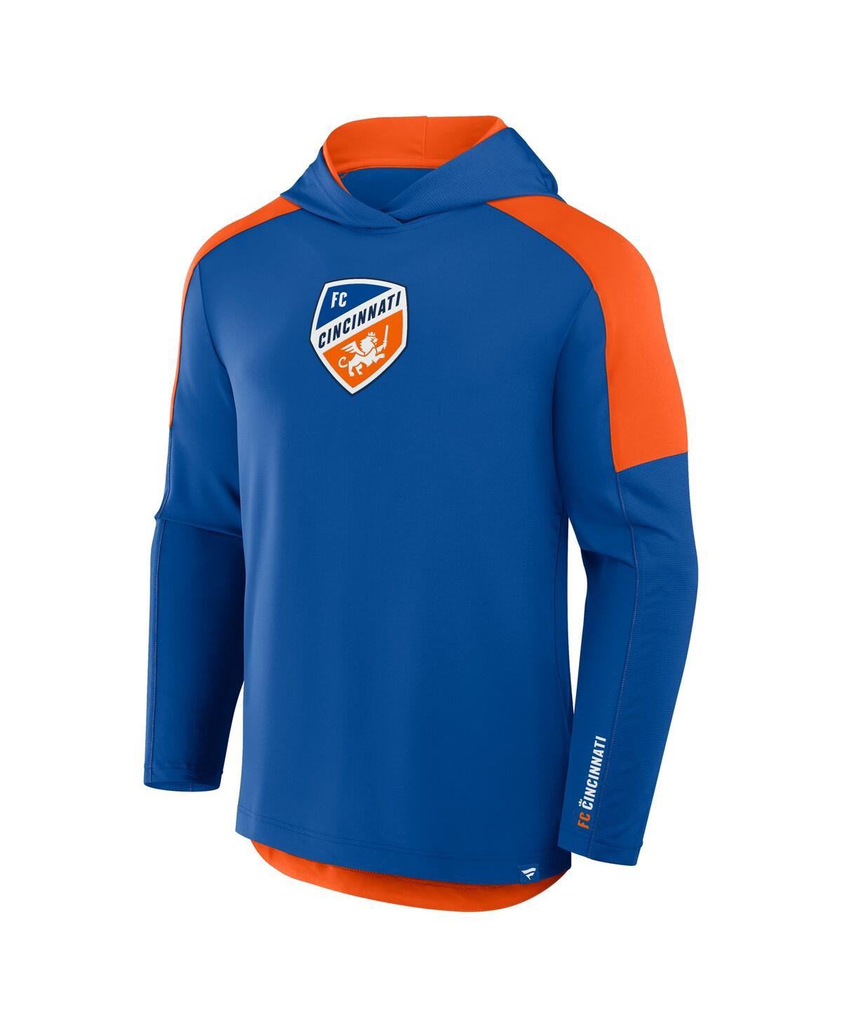 Fanatics Men's Blue Fc Cincinnati Red Card Transitional Pullover Hoodie In Blue