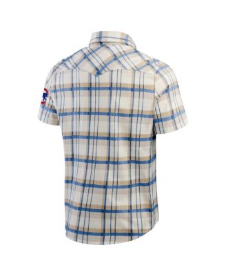 Men's Royal Chicago Cubs Plaid Full-Snap Shirt