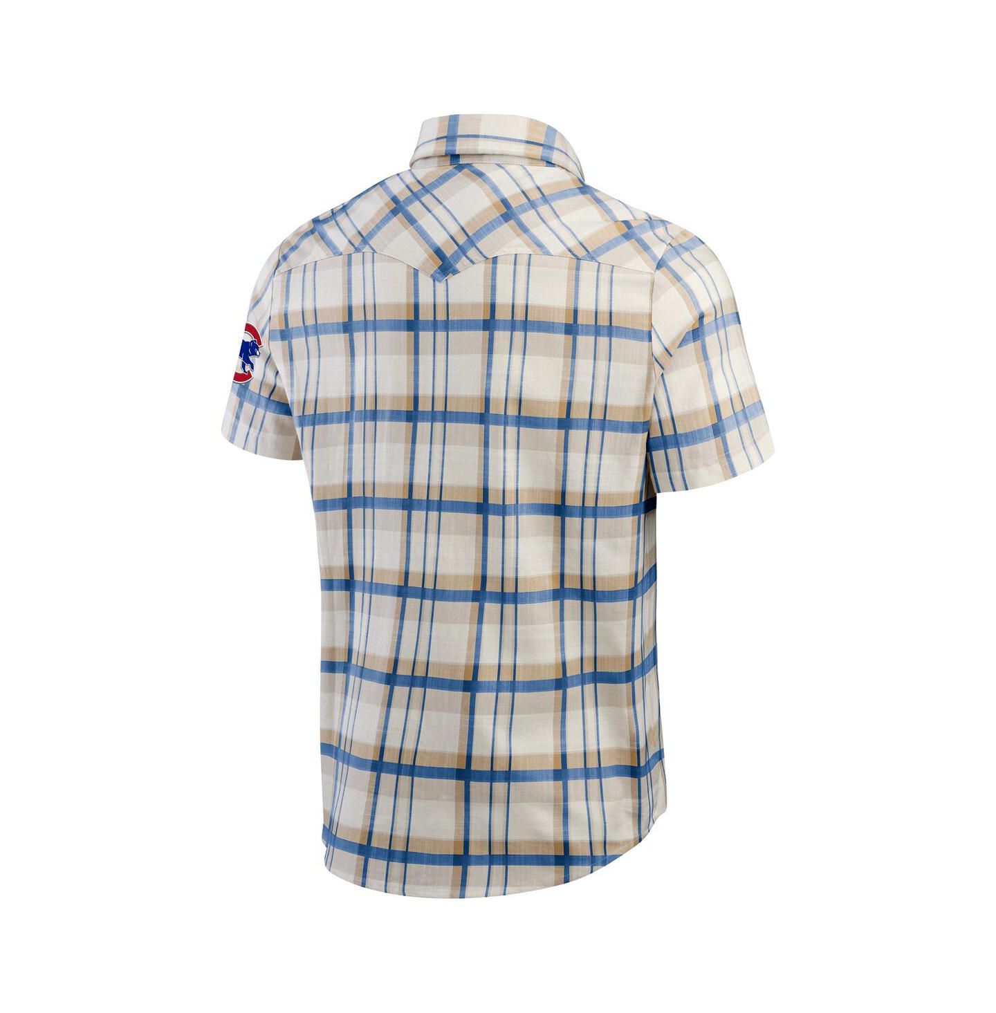 Мужская рубашка Fanatics Royal Chicago Cubs Plaid Full-Snap — фото 3