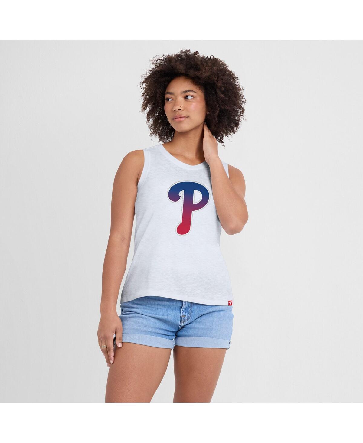 Fanatics Women's White Philadelphia Phillies Activate Slub Tank Top In White