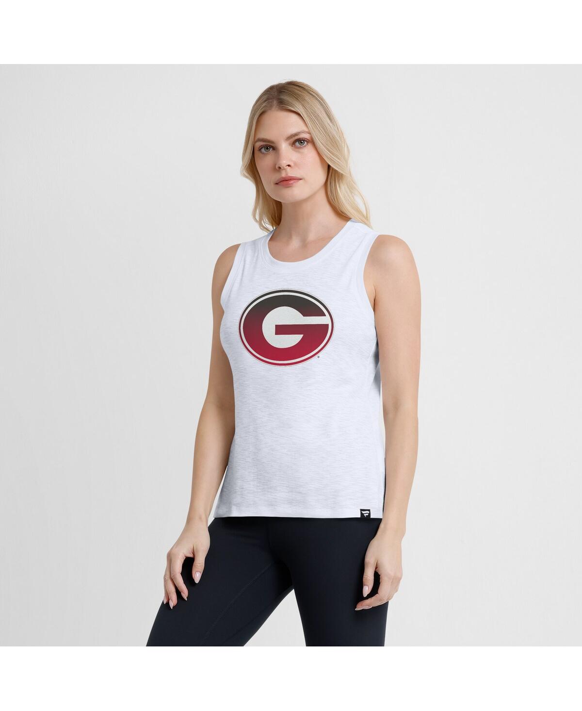 Fanatics Women's White Georgia Bulldogs Activate Slub Tank Top In White