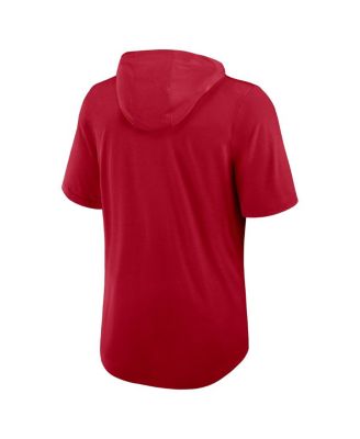 Men's Scarlet San Francisco 49ers Lockup Tri-Blend Hoodie T-Shirt