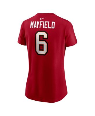 Women's Baker Mayfield Red Tampa Bay Buccaneers Player Name Number T-Shirt