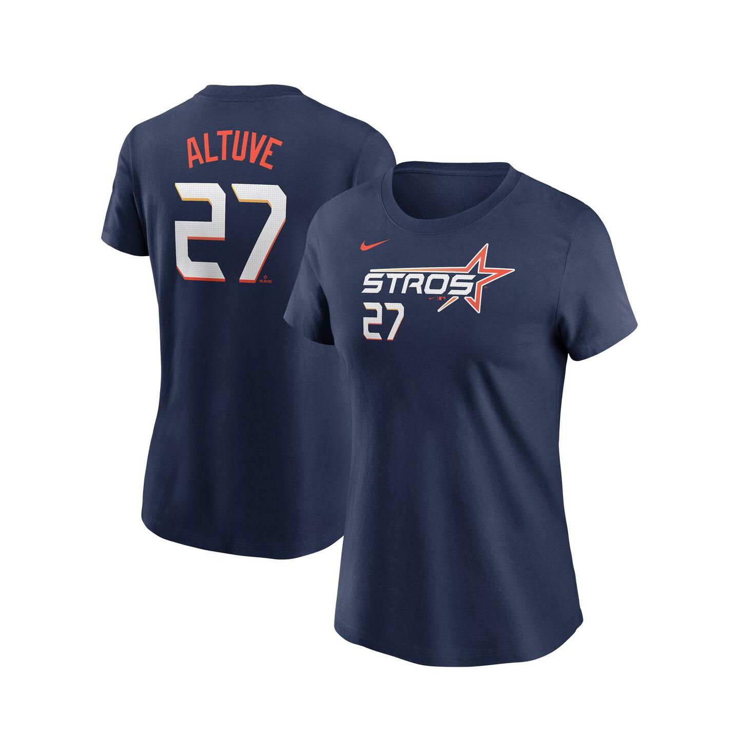 Женская футболка Nike Jose Altuve Navy Houston Astros 2025 City Connect Fuse Name & Number — фото 1