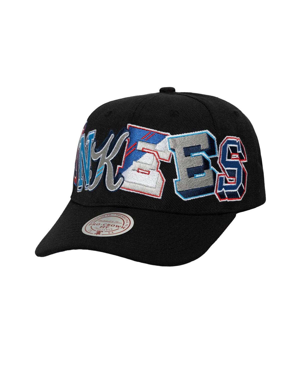 Mitchell & Ness Men's Black New York Yankees Hyper Type Pro Crown Snapback Hat In Black