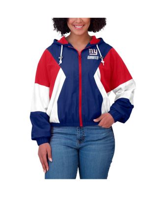 Women's Royal New York Giants Color Block Full-Zip Windbreaker Jacket